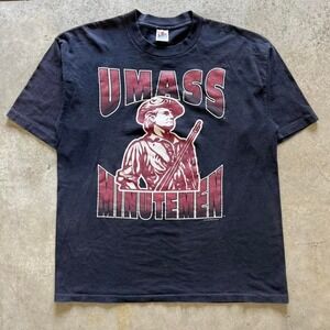 Vintage 90s University Of Massachusetts Minutemen Mascot College Shirt